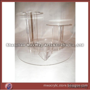 Clear Round Promotional 3-tiered Acrylic Cupcake Holder Rack